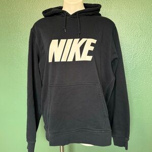 Nike XL Black Hooded Sweatshirt Hoodie Front Pocket